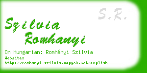 szilvia romhanyi business card